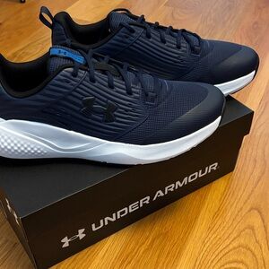 Under Armour UA Charged Commit Sneakers Navy Blue Size 14